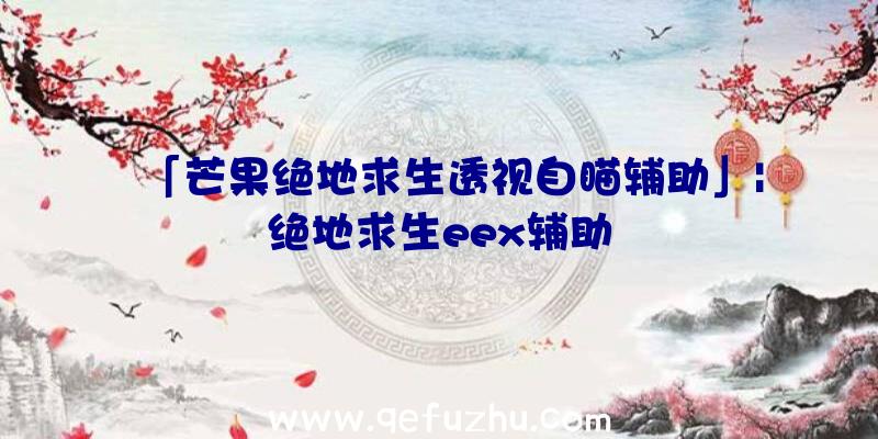 「芒果绝地求生透视自瞄辅助」|绝地求生eex辅助